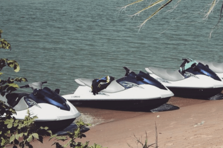 a boat sitting on top of a body of water