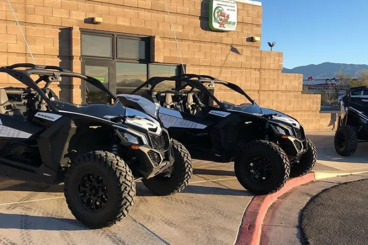 a motorcycle is parked on the side of a road